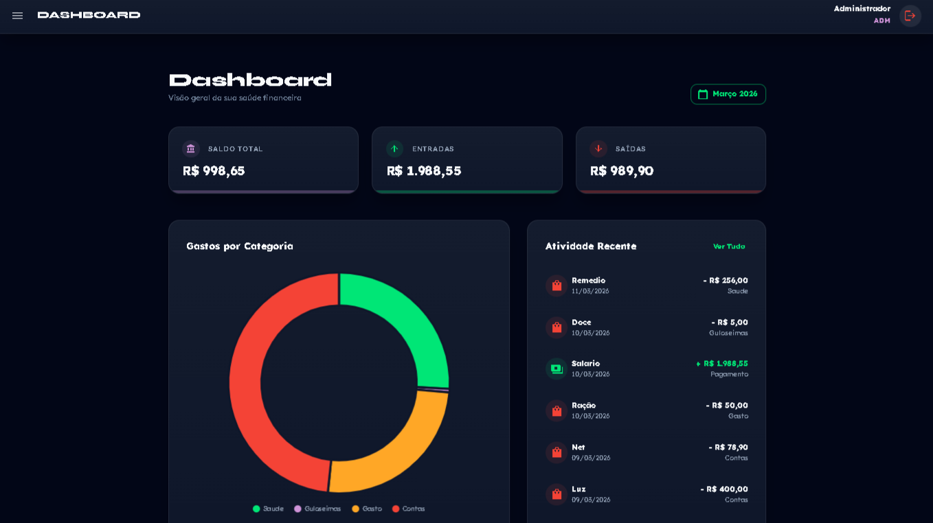 App Finanças Pessoais